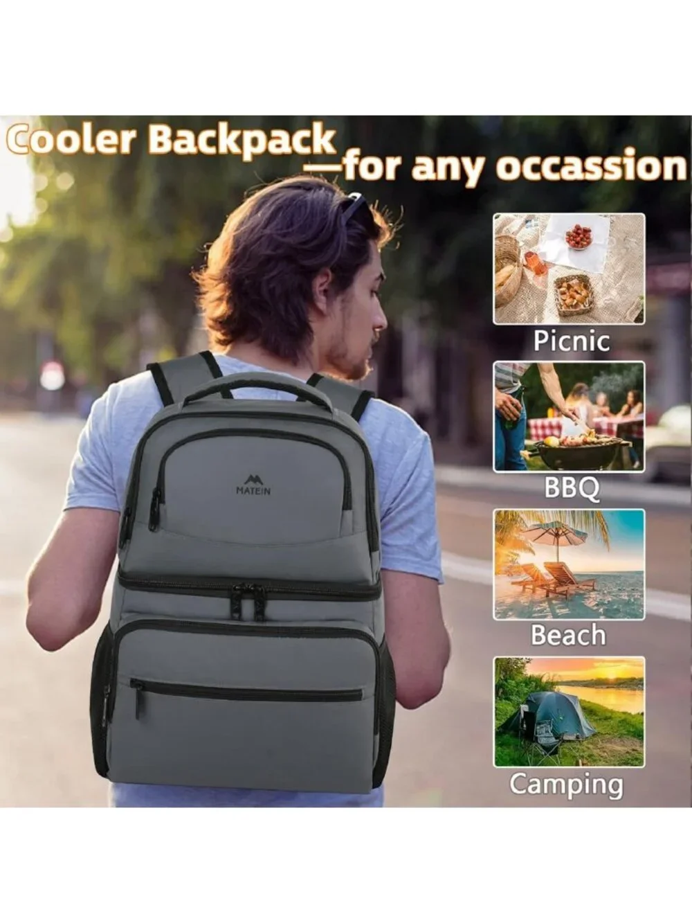 Insulated Cooler Backpack for 26/40 Cans - Perfect Lunch Bag for Men & Women